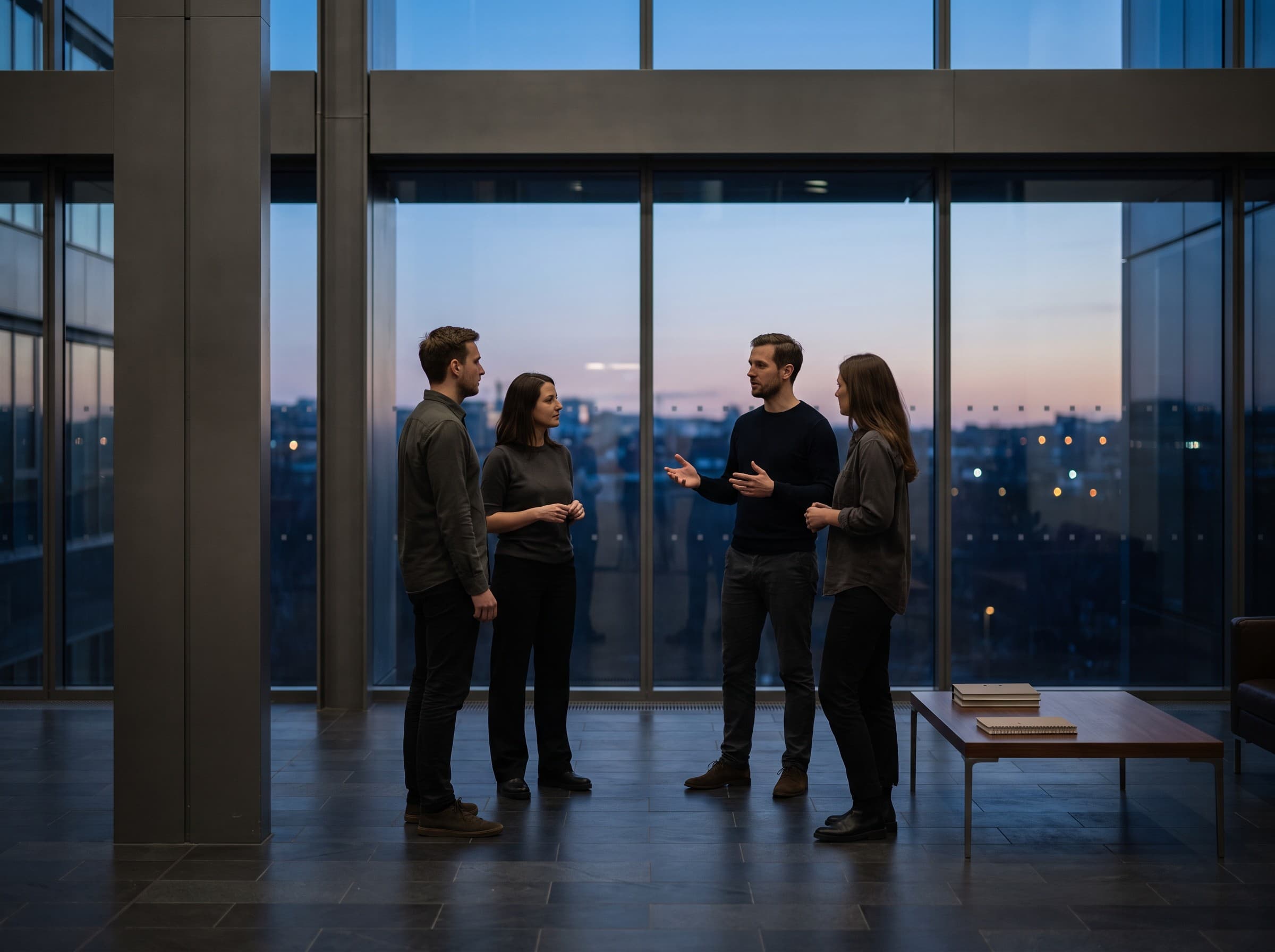 IUX team members in discussion